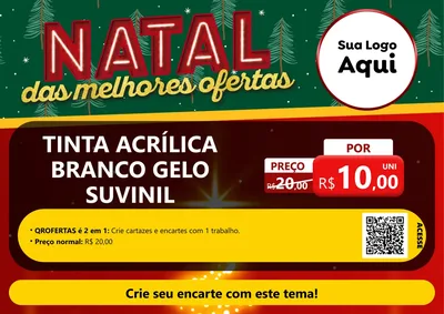 Modelo de Cartaz para Cartaz A4 Horizontal com o tema Natal das Melhores Ofertas para Tintas e Ferramentas