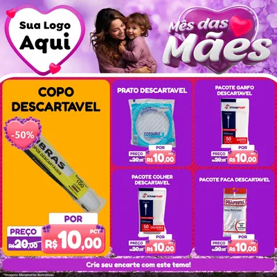 Modelo de Rede Social para Feed Facebook com o tema Mês das Mães para Embalagens