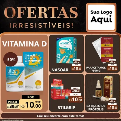 Modelo de Rede Social para Feed Facebook com o tema Ofertas Irresistíveis! para Farmácia