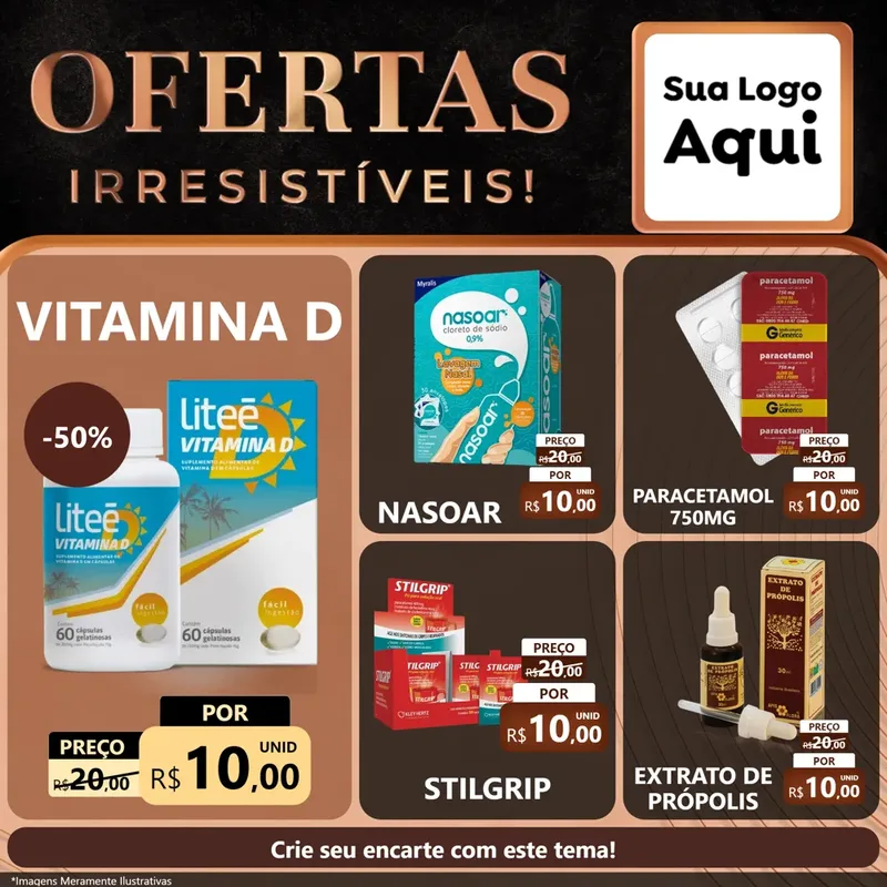 Modelo de Rede Social para Feed Facebook com o tema Ofertas Irresistíveis! para Farmácia