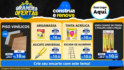 Modelo de TV para TV Horizontal com o tema Grandes Ofertas - Material de Construção para Material para Construção