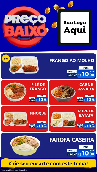 Modelo de TV para TV Vertical com o tema Preço Baixo para Restaurante