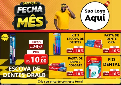 Modelo de Encarte para Encarte A4 Horizontal com o tema Operação Fecha Mês para Higiene Pessoal