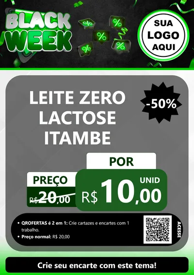 Modelo de Cartaz para Cartaz A4 Vertical com o tema Black Week para Frios e Laticínios