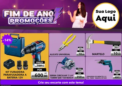 Modelo de Encarte para Encarte A4 Horizontal com o tema Fim de Ano Promoções para Maquinas e Ferramentas