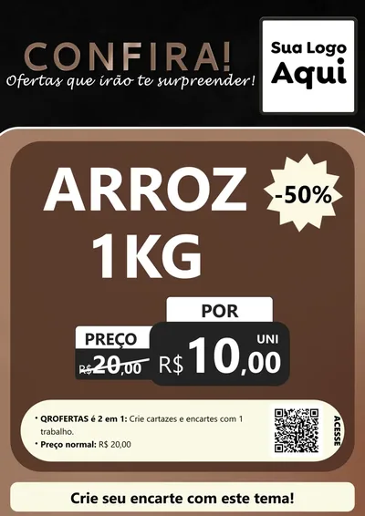Modelo de Cartaz para Cartaz A4 Vertical com o tema Confira! Ofertas que irão te surpreender! para Supermercado