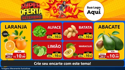 Modelo de TV para TV Horizontal com o tema Super Oferta Setembro para Hortifrúti