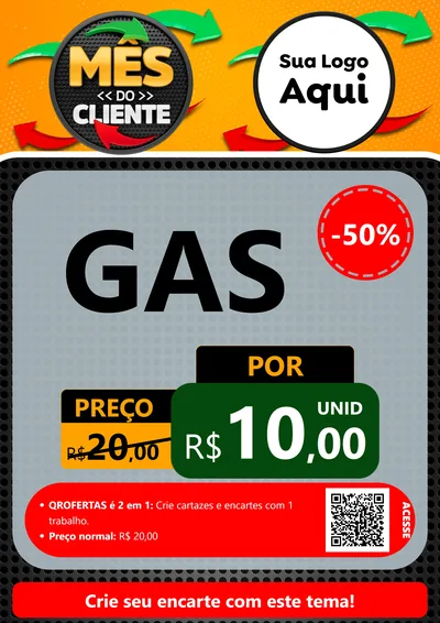 Modelo de Cartaz para Cartaz A4 Vertical com o tema Mês do Cliente para Água e gás