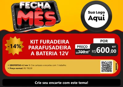 Modelo de Cartaz para Cartaz A4 Horizontal com o tema Fecha Mês para Maquinas e Ferramentas