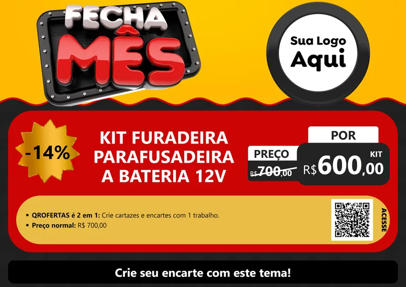Modelo de Cartaz para Cartaz A4 Horizontal com o tema Fecha Mês para Maquinas e Ferramentas