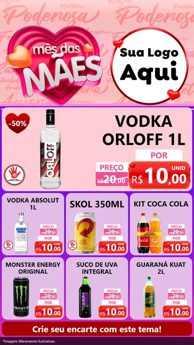 Modelo de Rede Social para Stories com o tema Mês Das Mães para Distribuidora de bebidas