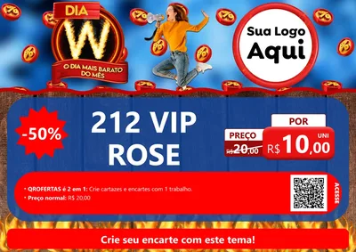 Modelo de Cartaz para Cartaz A4 Horizontal com o tema Dia W - O Dia Mais Barato Do Mês para Perfumes