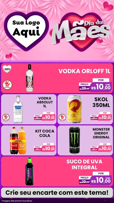 Modelo de TV para TV Vertical com o tema Dia das Mães para Distribuidora de bebidas