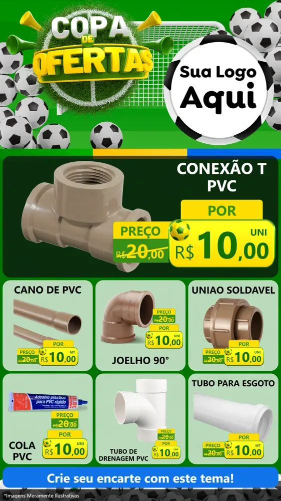 Modelo de Rede Social para Stories com o tema Copa De Ofertas para Tubos e conexões