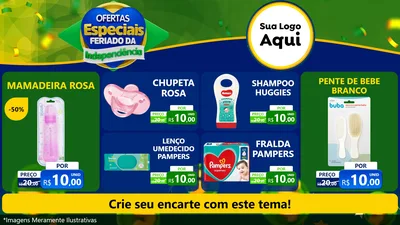 Modelo de TV para TV Horizontal com o tema Ofertas Especiais Feriado da Independência para Bebês