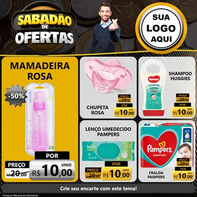 Modelo de Rede Social para Feed Facebook com o tema Sabadão de Ofertas para Bebês