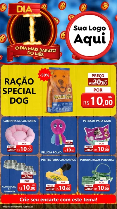 Modelo de Rede Social para Stories com o tema Dia I - O Dia Mais Barato Do Mês para Pet Shop
