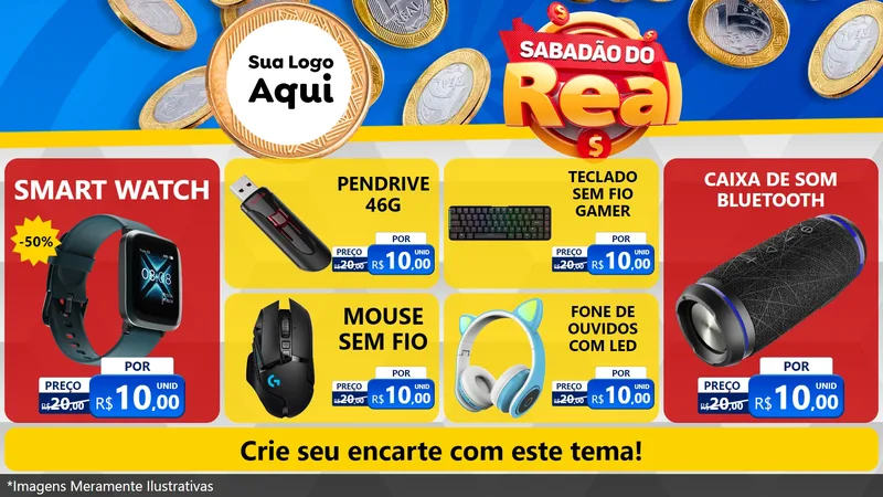Modelo de TV para TV Horizontal com o tema Sabadão do Real para Informática