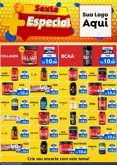 Modelo de Encarte para Encarte A4 Vertical com o tema Sexta Mais Especial para Suplementos alimentares
