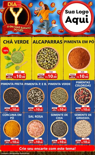 Modelo de Encarte para Encarte Grande com o tema Dia Y - O Dia Mais Barato Do Mês para Produtos Naturais