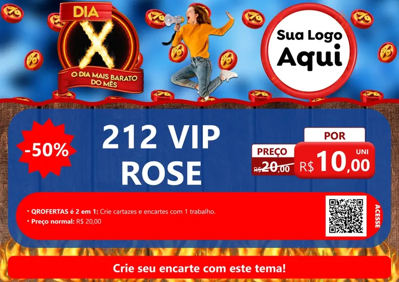 Modelo de Cartaz para Cartaz A4 Horizontal com o tema Dia X - O Dia Mais Barato Do Mês para Perfumes