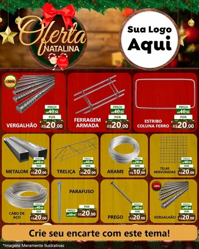 Modelo de Rede Social para Feed Instagram com o tema Ofertas Natalina para Ferragens