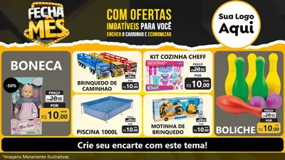 Modelo de TV para TV Horizontal com o tema Fecha Mês para Brinquedos