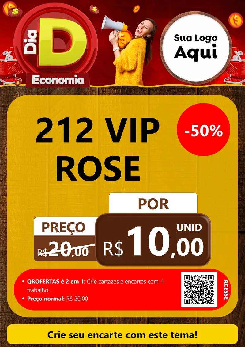 Modelo de Cartaz para Cartaz A4 Vertical com o tema Dia D Economia para Perfumes