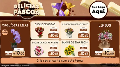 Modelo de TV para TV Horizontal com o tema Delícias de Páscoa para Floricultura e jardim
