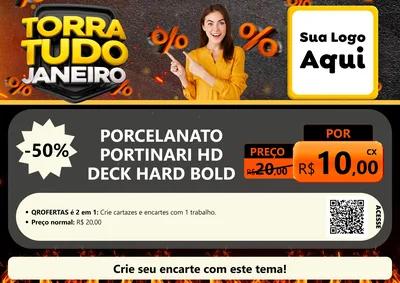 Modelo de Cartaz para Cartaz A4 Horizontal com o tema Torra Tudo Janeiro para Pisos e revestimentos