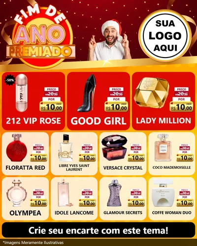 Modelo de Rede Social para Feed Instagram com o tema Fim de Ano Premiado para Perfumes