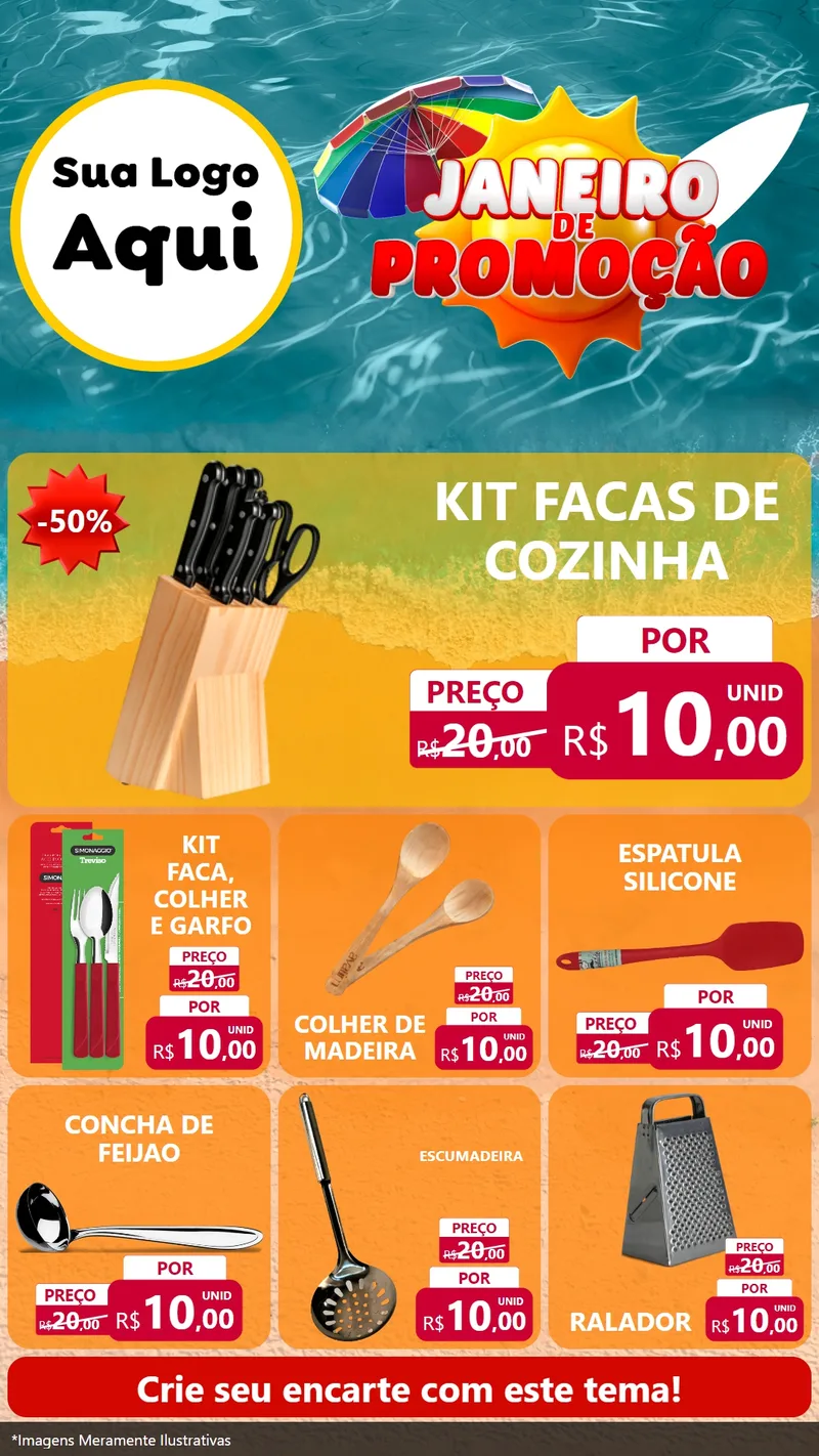 Modelo de Rede Social para Stories com o tema Janeiro de Promoção para Utilidades Domésticas