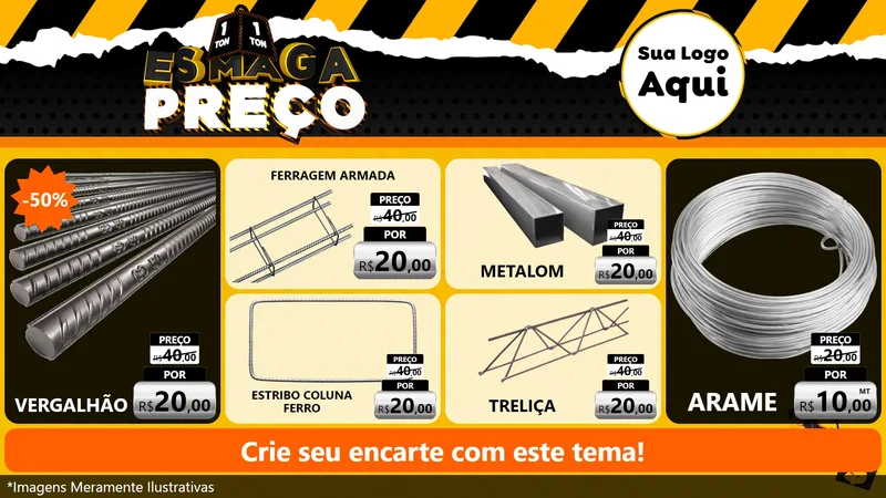 Modelo de TV para TV Horizontal com o tema Esmaga Preço para Ferragens
