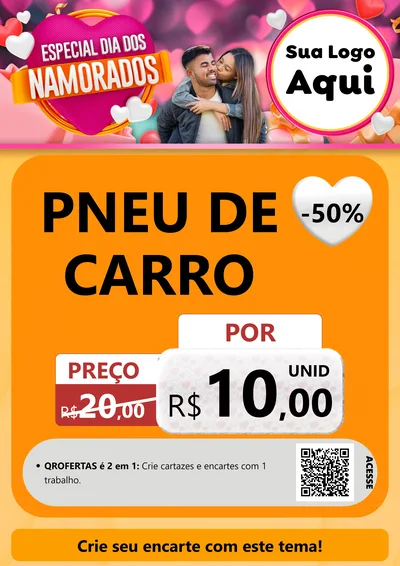 Modelo de Cartaz para Cartaz A4 Vertical com o tema Especial Dia dos Namorados para Auto peças