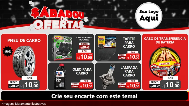Modelo de TV para TV Horizontal com o tema Sabadou de Ofertas para Auto peças