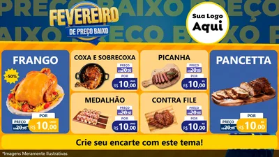 Modelo de TV para TV Horizontal com o tema Fevereiro de Preço Baixo para Assados