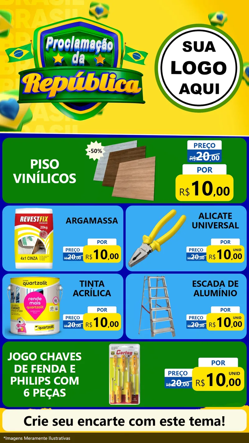 Modelo de TV para TV Vertical com o tema Proclamação da República para Material para Construção