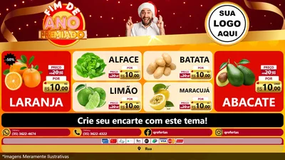 Modelo de TV para TV Horizontal com o tema Fim de Ano Premiado para Hortifrúti