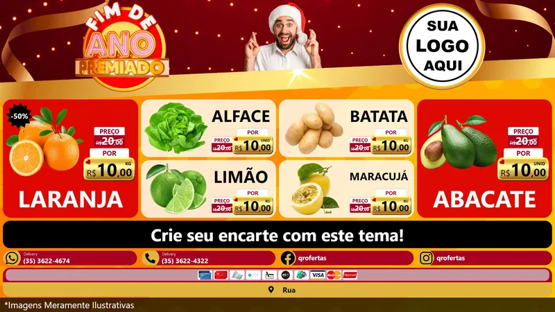 Modelo de TV para TV Horizontal com o tema Fim de Ano Premiado para Hortifrúti