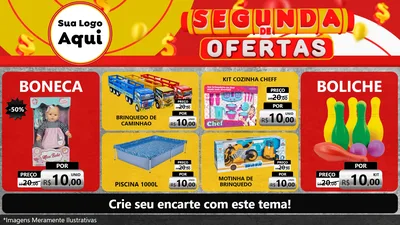 Modelo de TV para TV Horizontal com o tema Segunda de Ofertas para Brinquedos