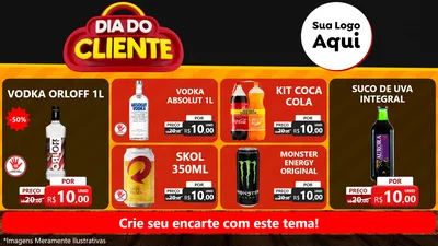 Modelo de TV para TV Horizontal com o tema Dia do Cliente para Distribuidora de bebidas