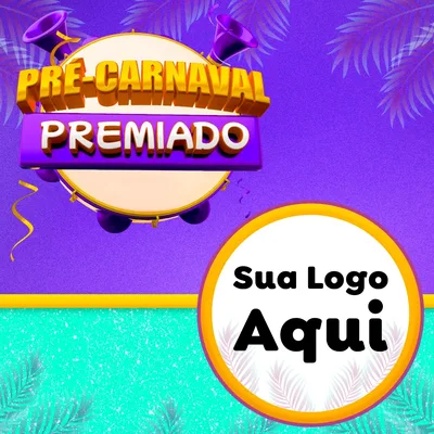Modelo de Rede Social para Feed Facebook com o tema Pré-Carnaval Premiado para Supermercado