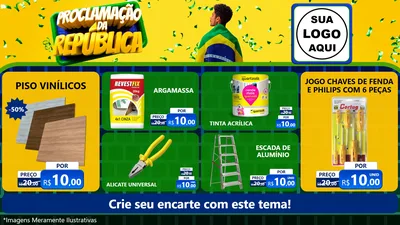 Modelo de TV para TV Horizontal com o tema Proclamação da República para Material para Construção