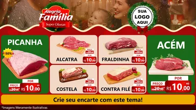 Modelo de TV para TV Horizontal com o tema Alegria Em Família - Super Ofertas para Açougue
