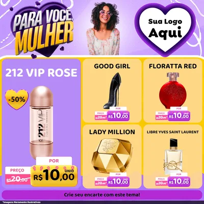 Modelo de Rede Social para Feed Facebook com o tema Para Você, Mulher para Perfumes