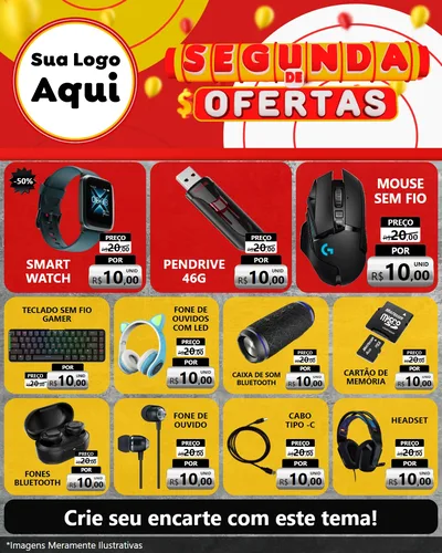 Modelo de Rede Social para Feed Instagram com o tema Segunda de Ofertas para Informática