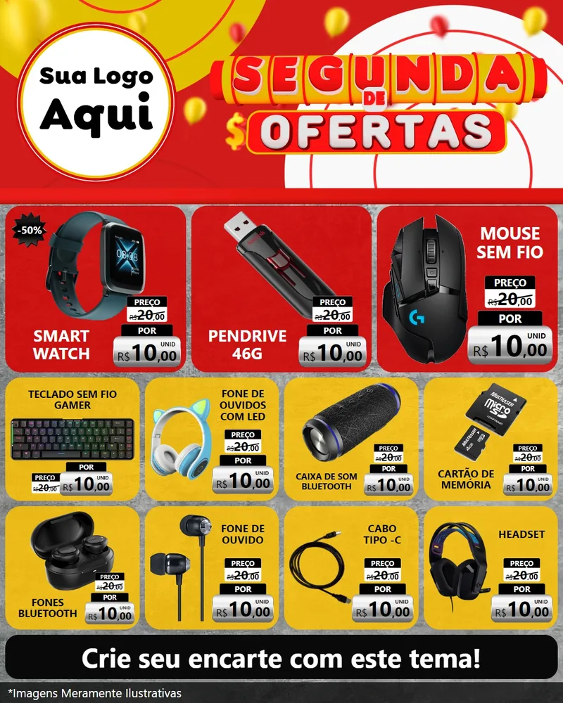 Modelo de Rede Social para Feed Instagram com o tema Segunda de Ofertas para Informática