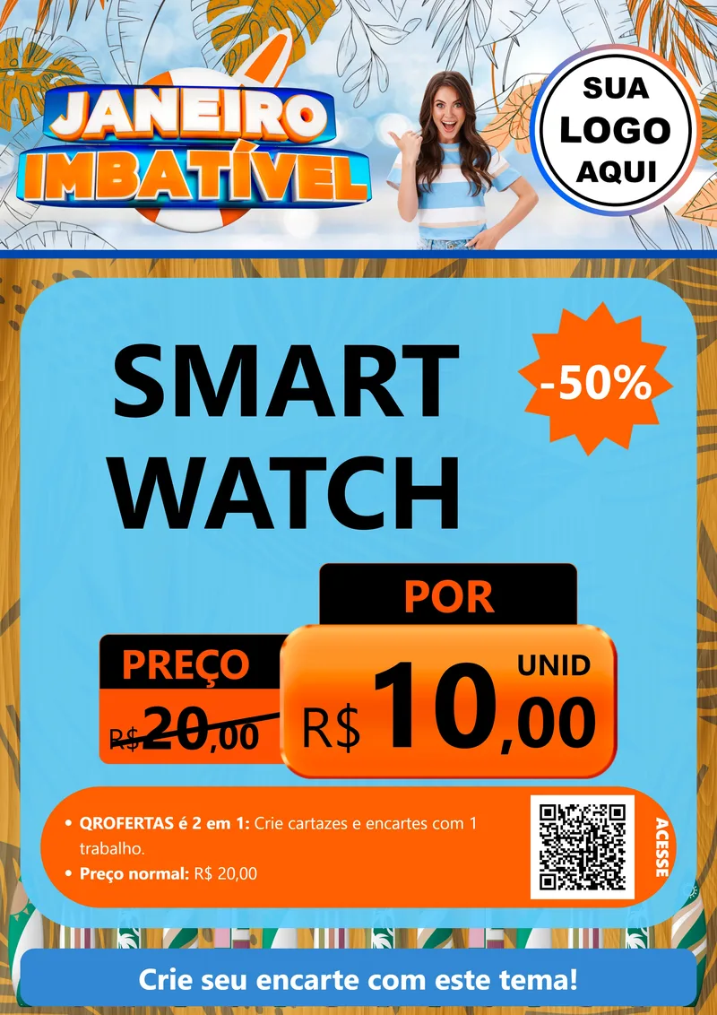 Modelo de Cartaz para Cartaz A4 Vertical com o tema Janeiro Imbatível para Informática