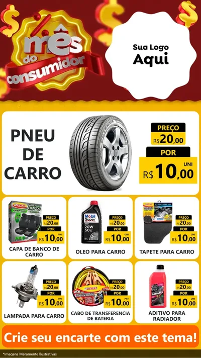 Modelo de Rede Social para Stories com o tema Mês do consumidor para Auto peças