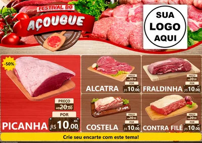 Modelo de Encarte para Encarte A4 Horizontal com o tema Festival do Açougue para Açougue